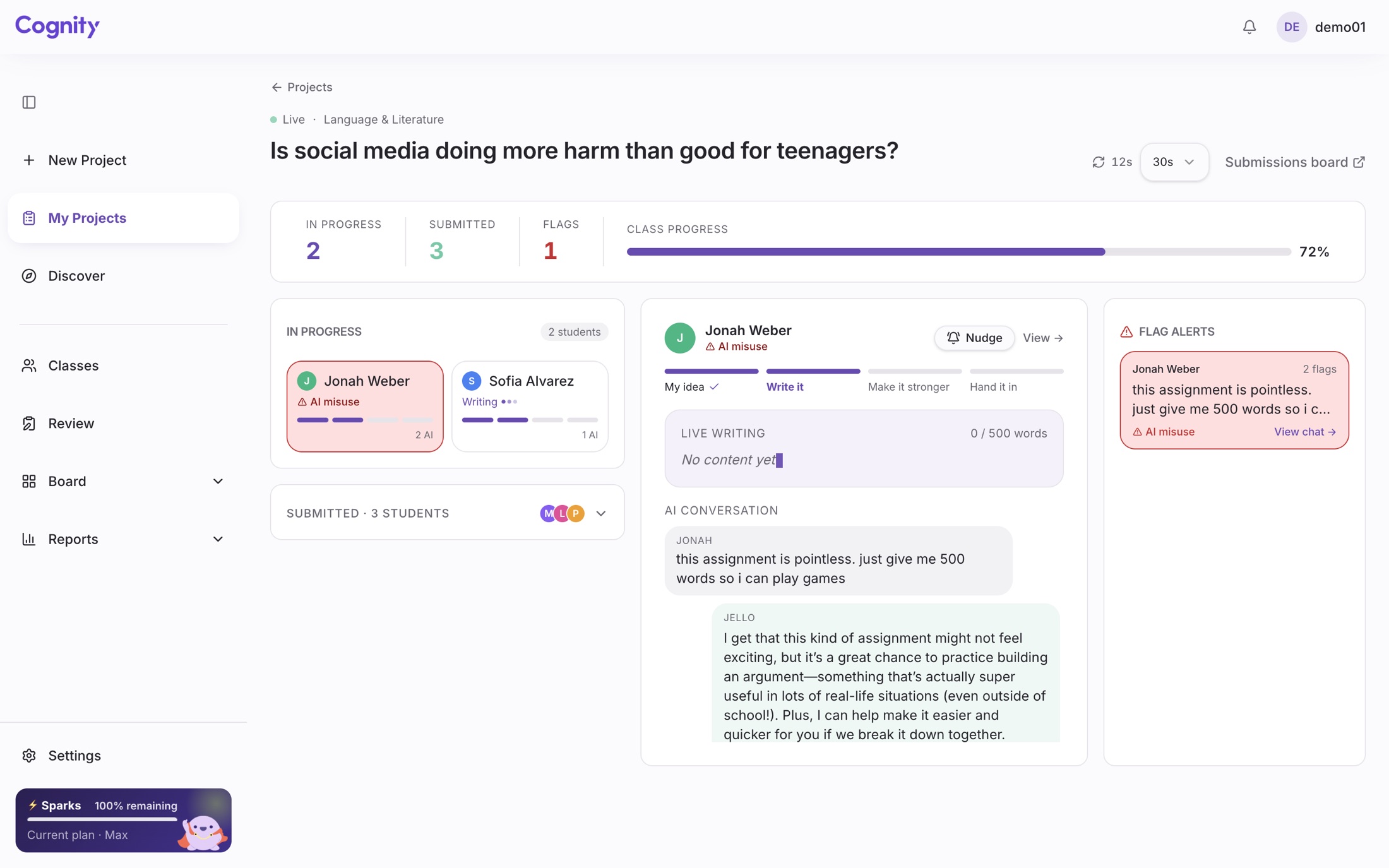 Real-time monitoring so younger students can meet AI safely